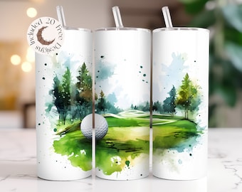 Golf Tumbler Wrap Golf Leben 20 Unzen Skinny Tumbler Sublimation Design Golfer Geschenk Golf Tumbler PNG Golf Geschenke für Männer Golfball Tumbler PNG