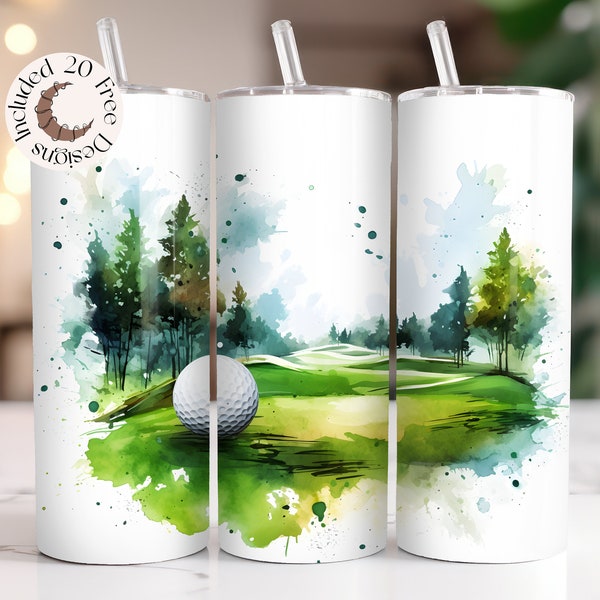 Golf Tumbler Wrap Golfing Life 20 oz Skinny Tumbler Sublimation Design Golfer Gift Golf Tumbler PNG Golf Gifts For Men Golf Ball Tumbler PNG