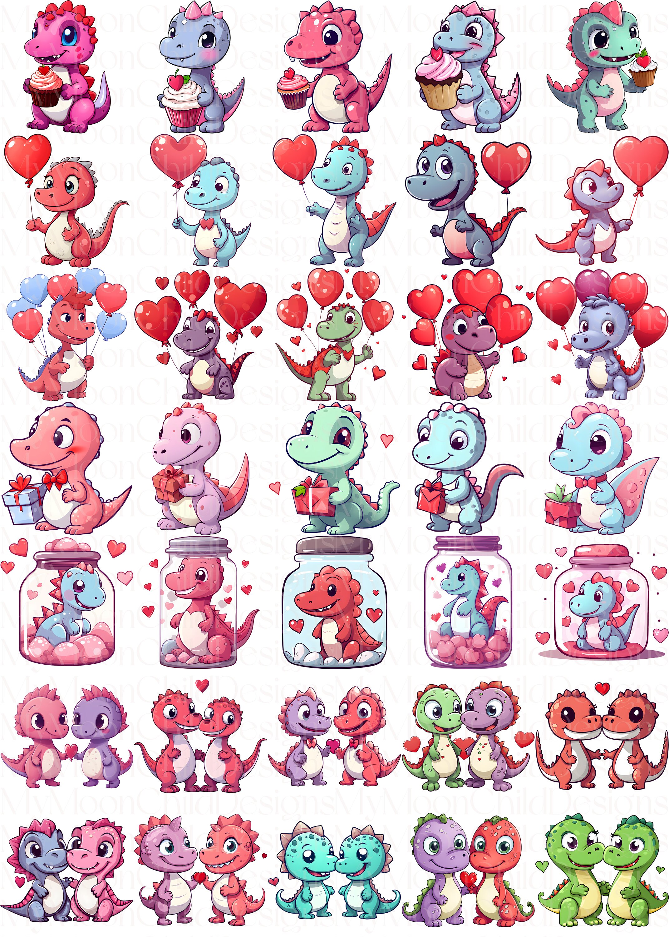 Dinosaur Valentine Clipart Valentine Dinosaur PNG Valentines Day PNG ...
