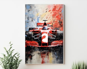 F1-väggkonst: Formel 1-affisch utskrivbar (digital nedladdning)