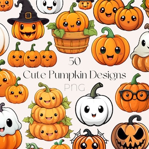 Linda calabaza clipart Pastel Halloween Linda clipart Acuarela Halloween Linda calabaza clipart Paquete Lindas calabazas PNG Linda calabaza de Halloween