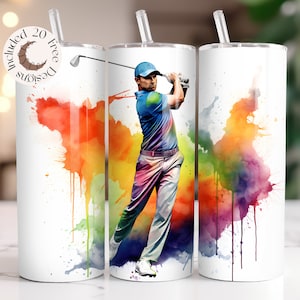 Diseños de sublimación para vasos delgados de 20 oz Golfing Life, envoltura para vasos de golf, envoltura para vasos de golf PNG, envoltura para vasos para amantes del golf, envoltura para vasos del Día del Padre PNG