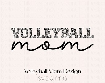 Volleyball Mom SVG: Leopard Mothers Day PNG (Digital Download)