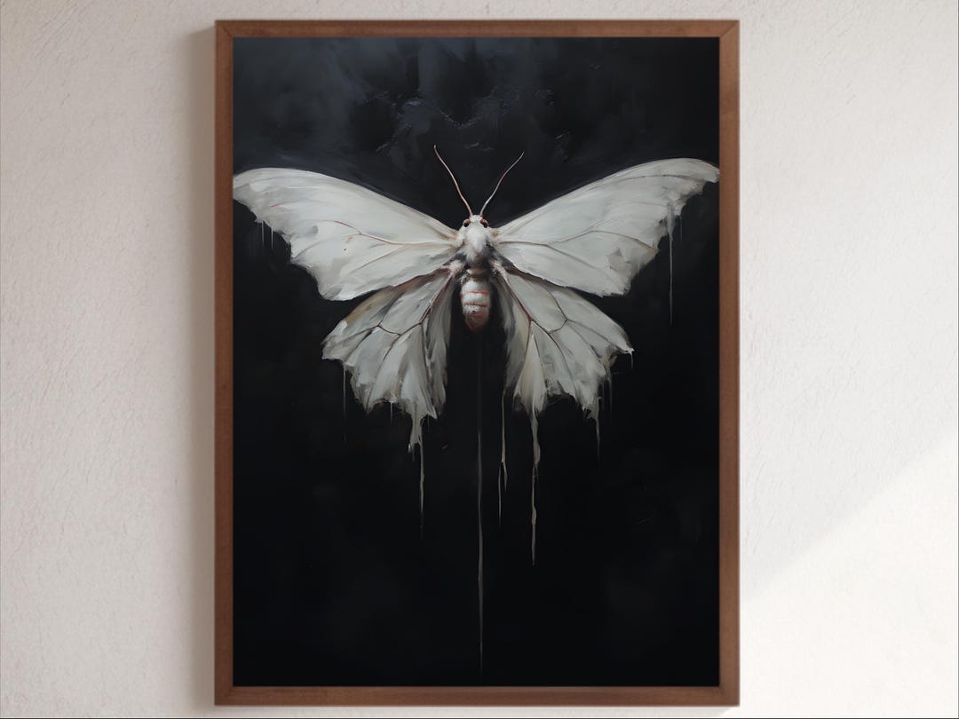 Whimsigoth Decor Celestial Moth Wall Art Dark Academia Poster Dark ...