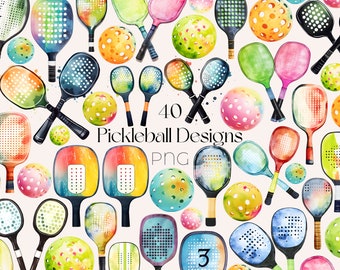 Aquarell Pickleball PNG Aquarell Pickleball PNG Clipart Bundle Pickleball PNG Sport