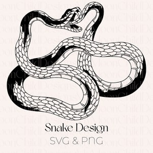 Snake SVG-bestanden knippen voor Cricut Snake PNG Snake Clipart Cobra SVG Snake svg-bestand voor silhouet schattige slang vectorafbeelding zwarte slang ontwerp