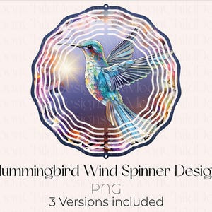 Spinner à vent colibri PNG essoreuse à vent colibri Design en sublimation paillettes scintillantes clipart colibri essoreuse de jardin holographique