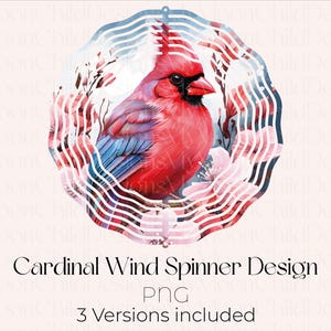 Floral Cardinal Wind Spinner PNG Cardinal Clipart Instant Download Red Bird Wind Spinner Sublimation Design Flower Cardinal Wind Spinner PNG