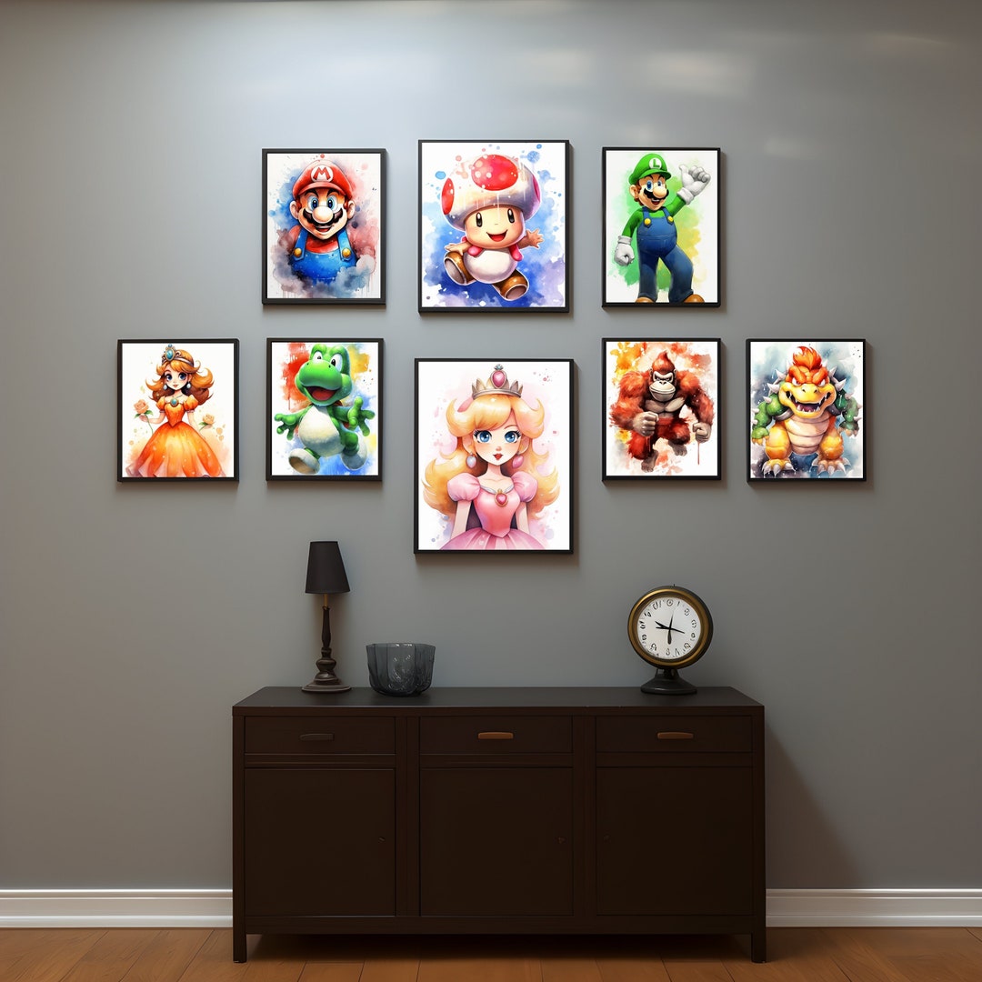 Super Mario Printable Wall Art Gaming Poster Mario Wall Art Etsy