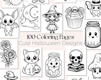 Halloween Coloring Pages for Kids: Spooky Coloring Book Sheets (Digital Download)