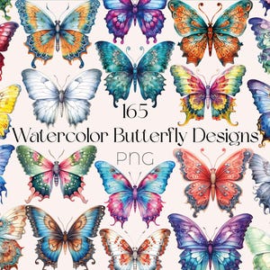 Watercolor Butterfly Clipart Bundle Cute Butterfly PNG Watercolor Butterfly Clipart Designs Cute Butterfly PNG Files Butterfly Clip Art PNG