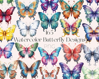Watercolor Butterfly Clipart Bundle: Butterfly PNG (Digital Download)