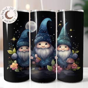 Gnome Tumbler Wrap Gnome 20 oz Skinny Tumbler Gnome Sublimation Design Gnome PNG Watercolor Gnome Tumbler Wrap Gnome Tumbler PNG Gnome Wrap