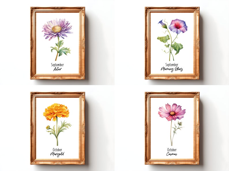Birth Month Flower Print Watercolor Birth Flower Poster Birth Month Flower Wall Art Birth Flower Bouquet Print Birth Month Flower SVG Flower

This Digital Product includes a bundle of 24 Watercolor Birth Month Flower Print wall art printable designs.