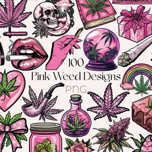 Stoner Girl PNG Bundle Stoner Girl Clipart 420 PNG Cannabis Blatt Pink Stoner Digitale Datei Stoner Geschenke Pink Stoner Art Cute Weed 420 Clipart