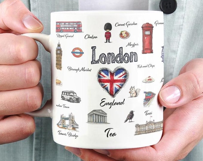 London Mug, Personalized London Mug, Personalized England Travel Gift, London Vacation, Coffee/Tea Mug, Big Ben Souvenir Gift, Custom UK Mug