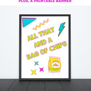 90s Party Decor SET Printable Digital Download Eight 90s - Etsy