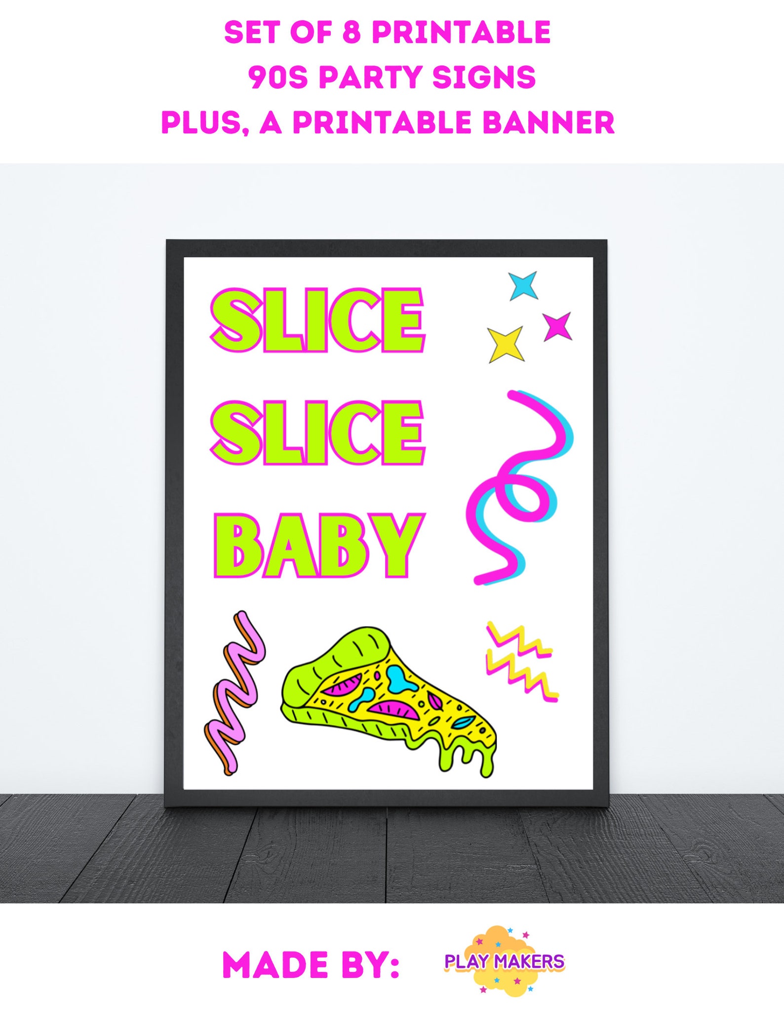 90s Party Decor SET Printable Digital Download Eight 90s Etsy 90s-party-decor-set-printable-digital-download-eight-90s-etsy