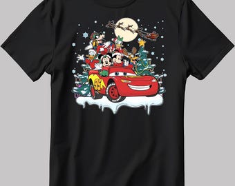 Camiseta navideña de Rayo McQueen y Mickey Mouse KA96