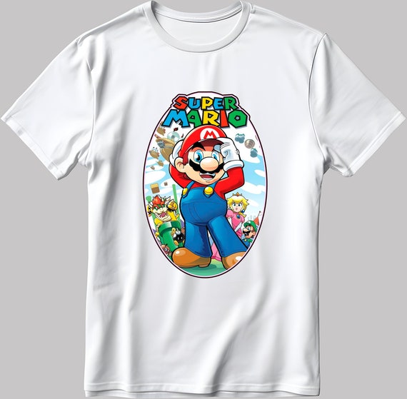 Super Mario Short Sleeve White-black Men's / Women's T Shirt N401