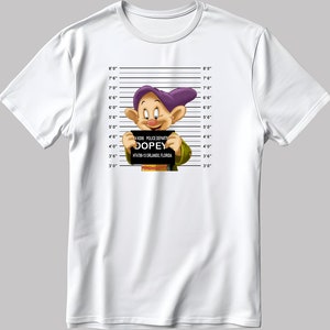 Cartoon Character Dopey Short Sleeve White-Black Men's / Women's T Shirt K789