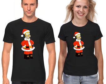 sw20taku　SIMPSON メカニックシャツ Koszulka z krótkim rękawem Simpsons Christmas White-Black