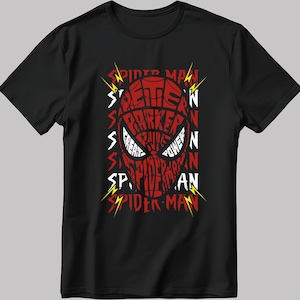 Spider Man Peter Parker Short Sleeve White-Black Men&#39;s / Women&#39;s T Shirt U142