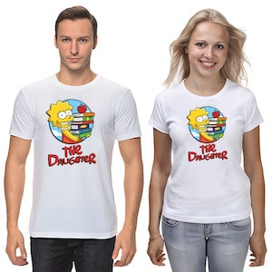The Simpsons,Homer,Marge,Bart,Lisa Figure, Short Sleeve White-Black Men&#39;s / Women&#39;s T Shirt G806