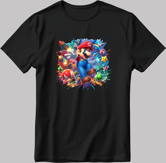 Super Mario Short Sleeve White-black Men's / Women's T Shirt N208