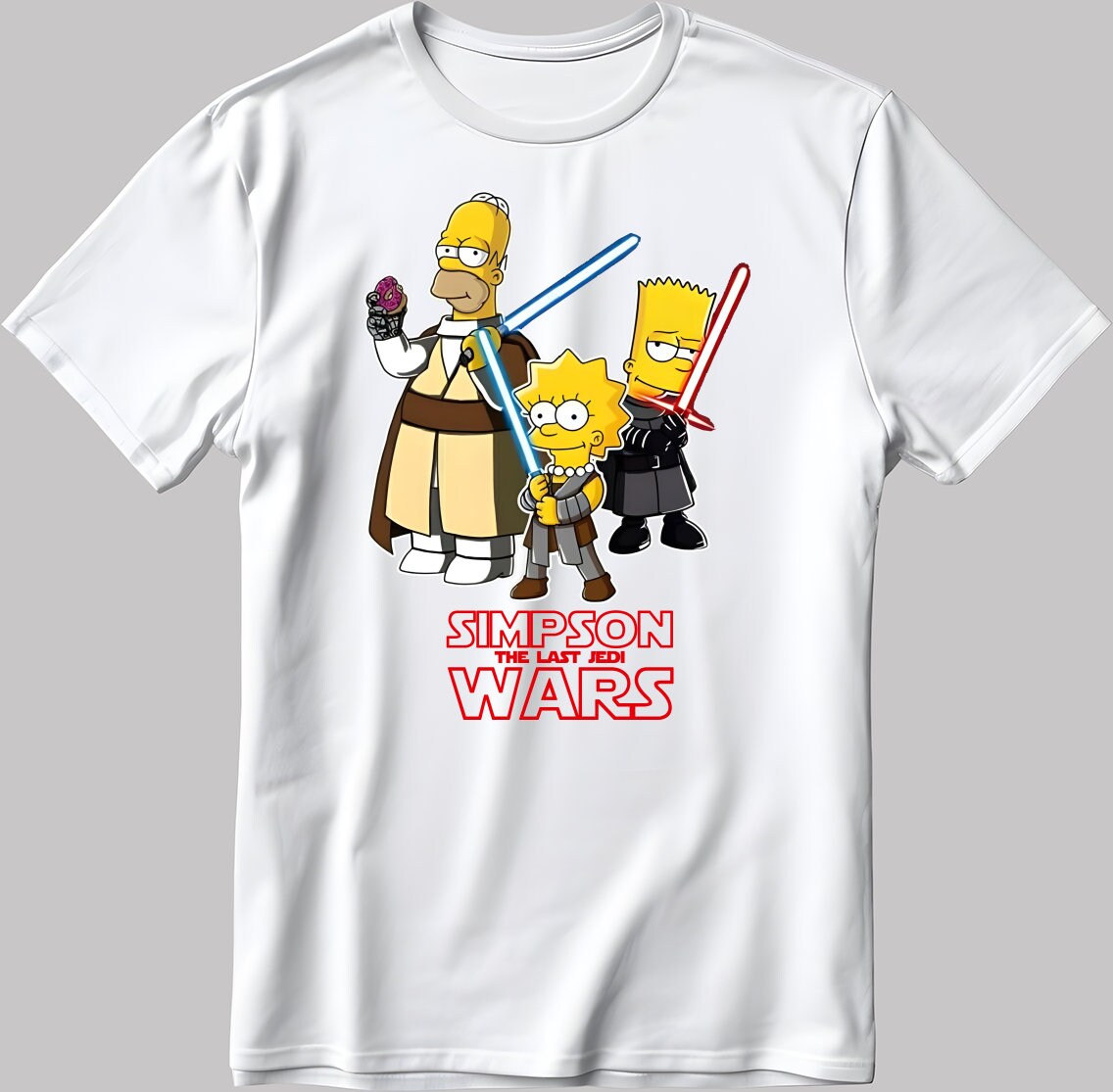 T-shirt Les Simpson Gildan Softstyle - Hommes/Femmes, Manches Courtes, Blanc/noir, N192