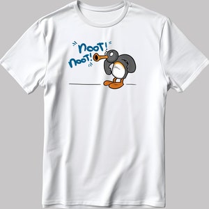 Pingu angry Noot Noot Short Sleeve White-Black Men&#39;s / Women&#39;s T Shirt K255
