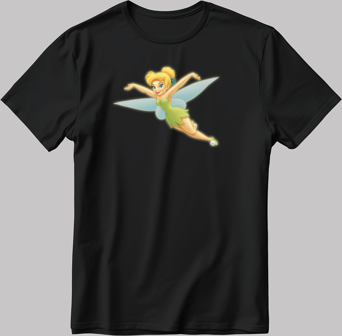 T-shirt Enfant Personnalisé La Fée Clochette – Blanc, Col Rond, Neuf Avec étiquette