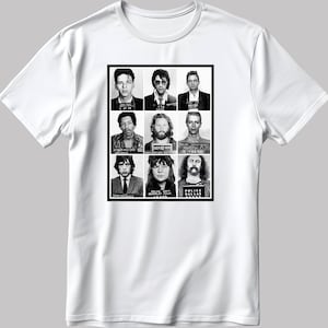 Rock Stars,celebrities Mugshot, Short Sleeve White-black Men's / Women