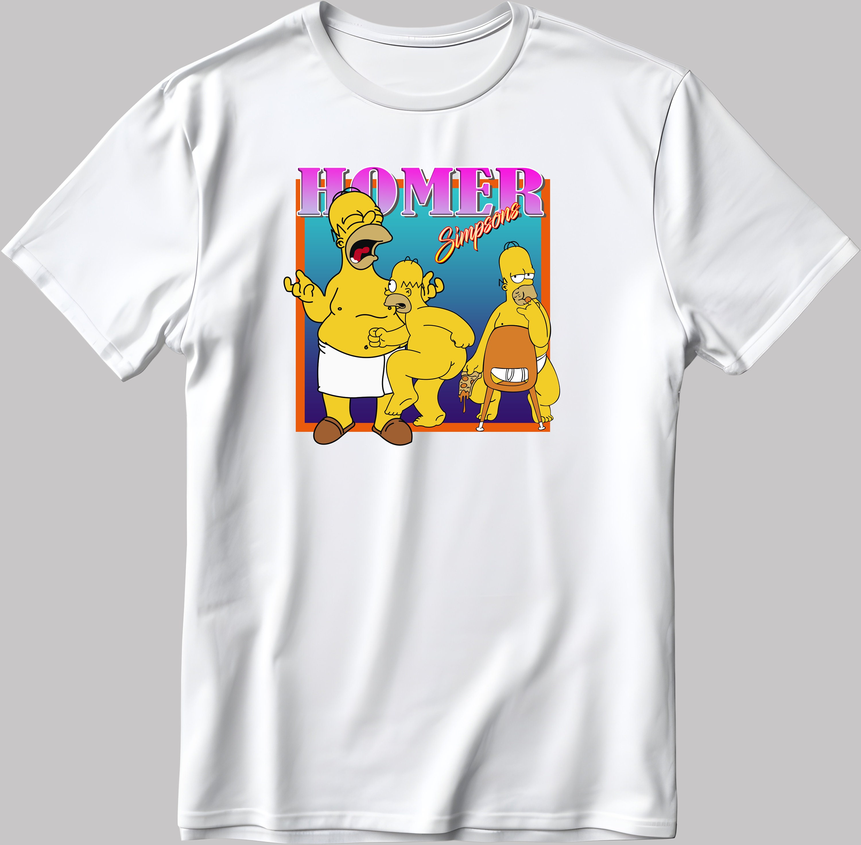 T-shirt Unisexe The Simpsons - Figurine Famous - Gildan Softstyle - Neuf Avec Étiquette