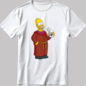 The Simpsons, Homer simpson drawing Short Sleeve White-Black Men&#39;s / Women&#39;s T Shirt L303