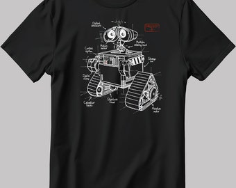 Camiseta de manga corta blanca y negra para hombre y mujer con póster de pared del Proyecto E N577