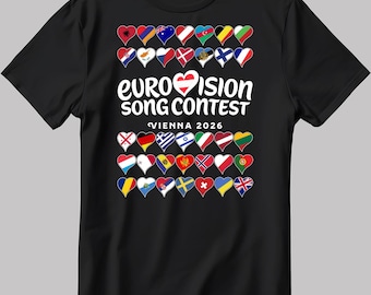 Camiseta com a bandeira do Festival Eurovisão da Canção de Viena, Áustria, BB26