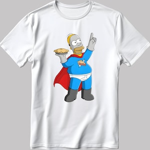Camiseta de manga corta blanca y negra para hombre/mujer de Los Simpsons, dibujo de Homer Simpson L302