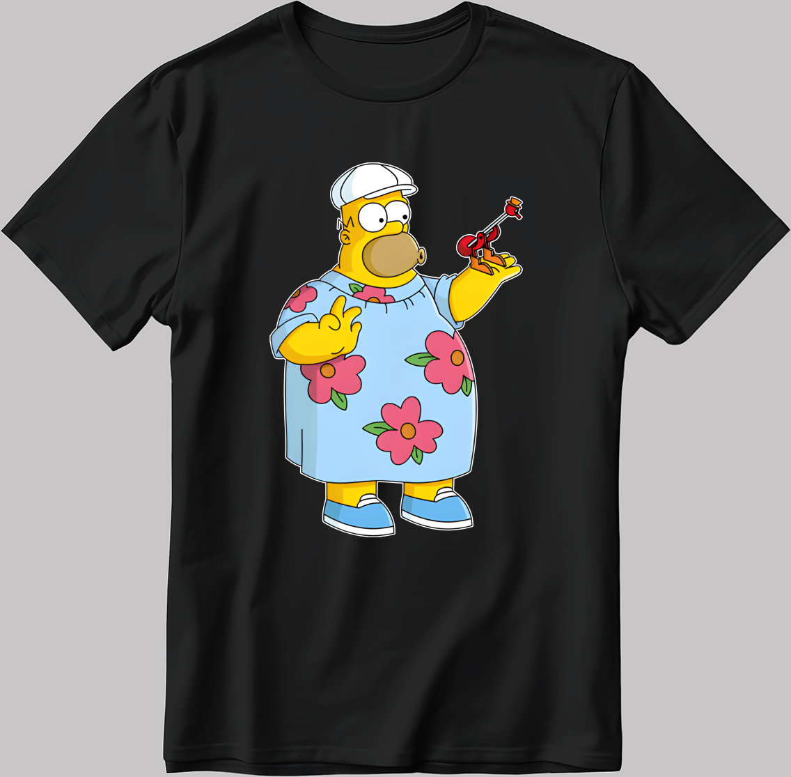 Tee-shirt manches courtes imprimé homme - The Simpsons blanc