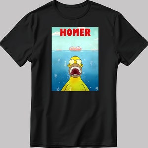 The Simpsons, Simpson drawing Short Sleeve White-Black Men&#39;s / Women&#39;s T Shirt L348