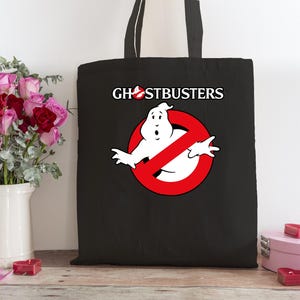 Ghostbusters Logo Tote Bag: Funny Movie Graphic, Reusable Cotton