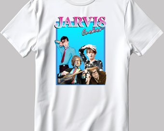 Famous Musician Jarvis Cocker Figure, Short Sleeve White-Black Men's / Women's T Shirt H141