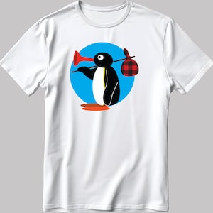 Camiseta de manga corta blanca y negra con diseño sencillo &quot;Pingu Noot Noot&quot;, divertida, para hombre o mujer, K259