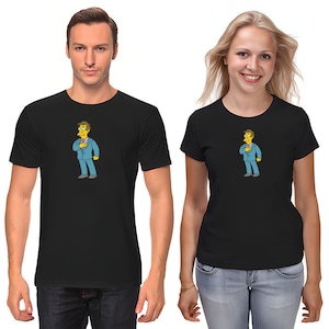 The Simpsons,Homer,Marge,Bart,Lisa Figure, Short Sleeve White-Black Men&#39;s / Women&#39;s T Shirt L070