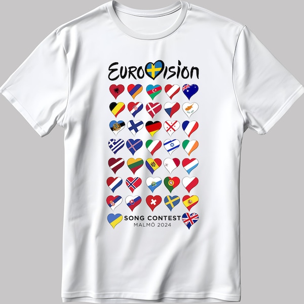 Song Contest Malmö 2024 Eurovision Short Sleeve White-Black Men's / Women's T Shirt TB