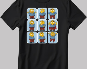 The Simpsons Ralph Wiggum Moods S.Sleeve White-Black Men / Women YZ112