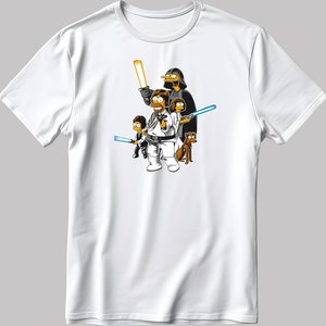 The Simpsons, Simpson drawing Short Sleeve White-Black Men&#39;s / Women&#39;s T Shirt L351