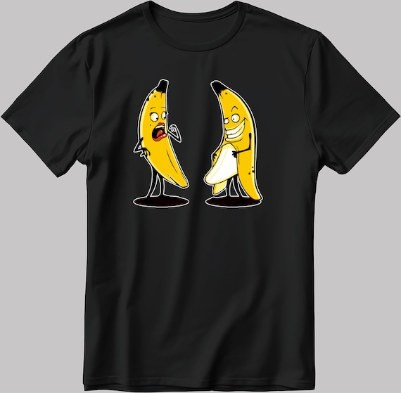 Funny Banana Figure Short Sleeve White-black Men's / Women's T