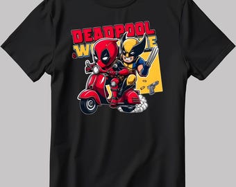 Deadpool And Wolverine Black White Men/ Women T Shirt AA14