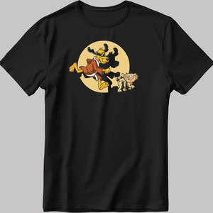 Hong Kong Phooey Kurzarm Weiß-Schwarz Herren / Damen T-Shirt S510